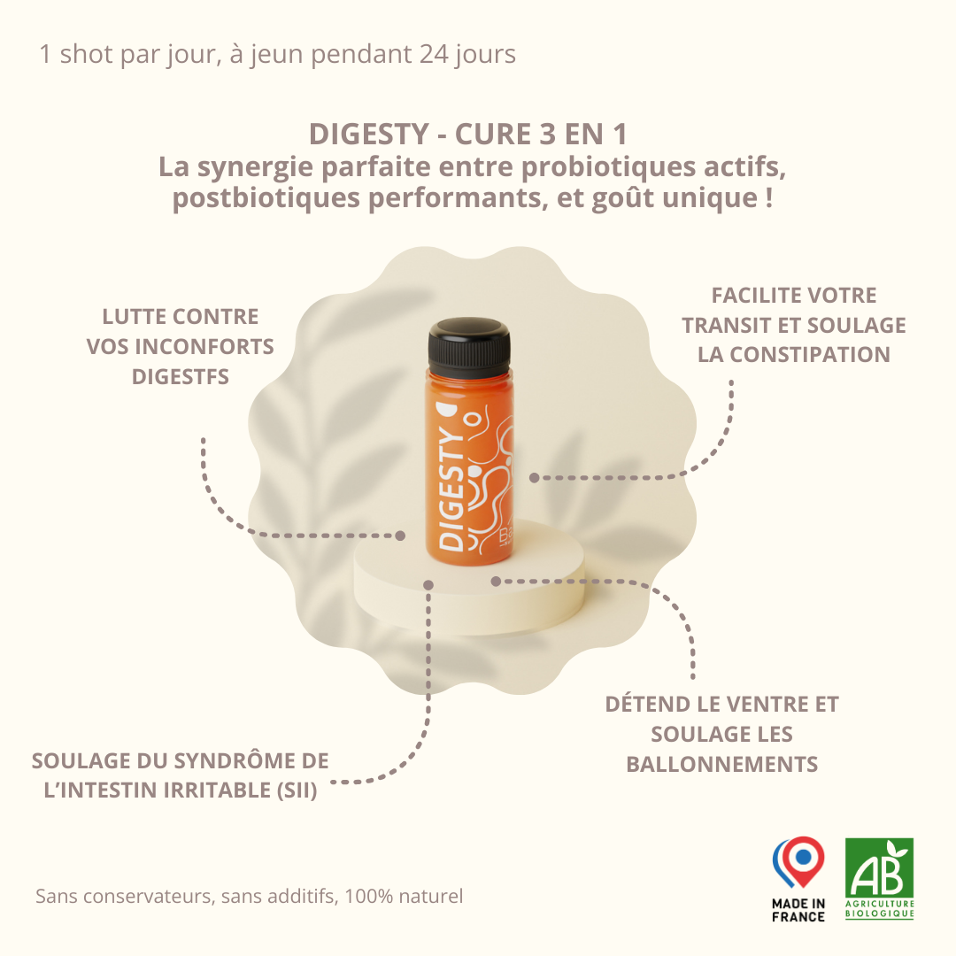 Cure Digesty concentrée en probiotiques naturels - soulage inconforts digestifs