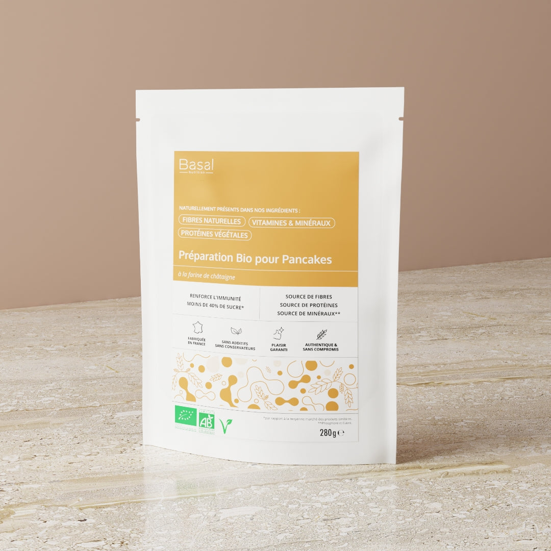 Préparation BIO de pancakes, source de fibres, protéines végétales et minéraux essentiels