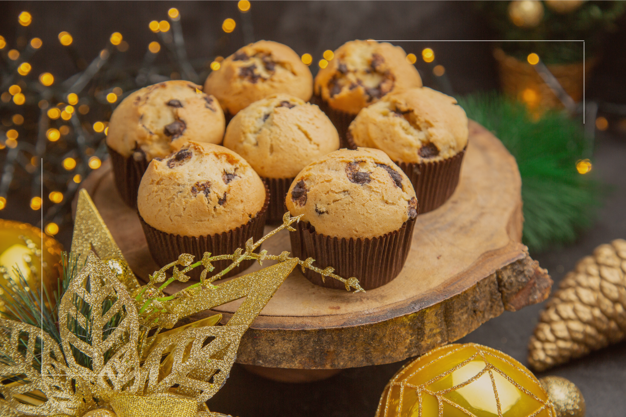 Muffin petit épeautre, pépites de chocolat noir et cannelle