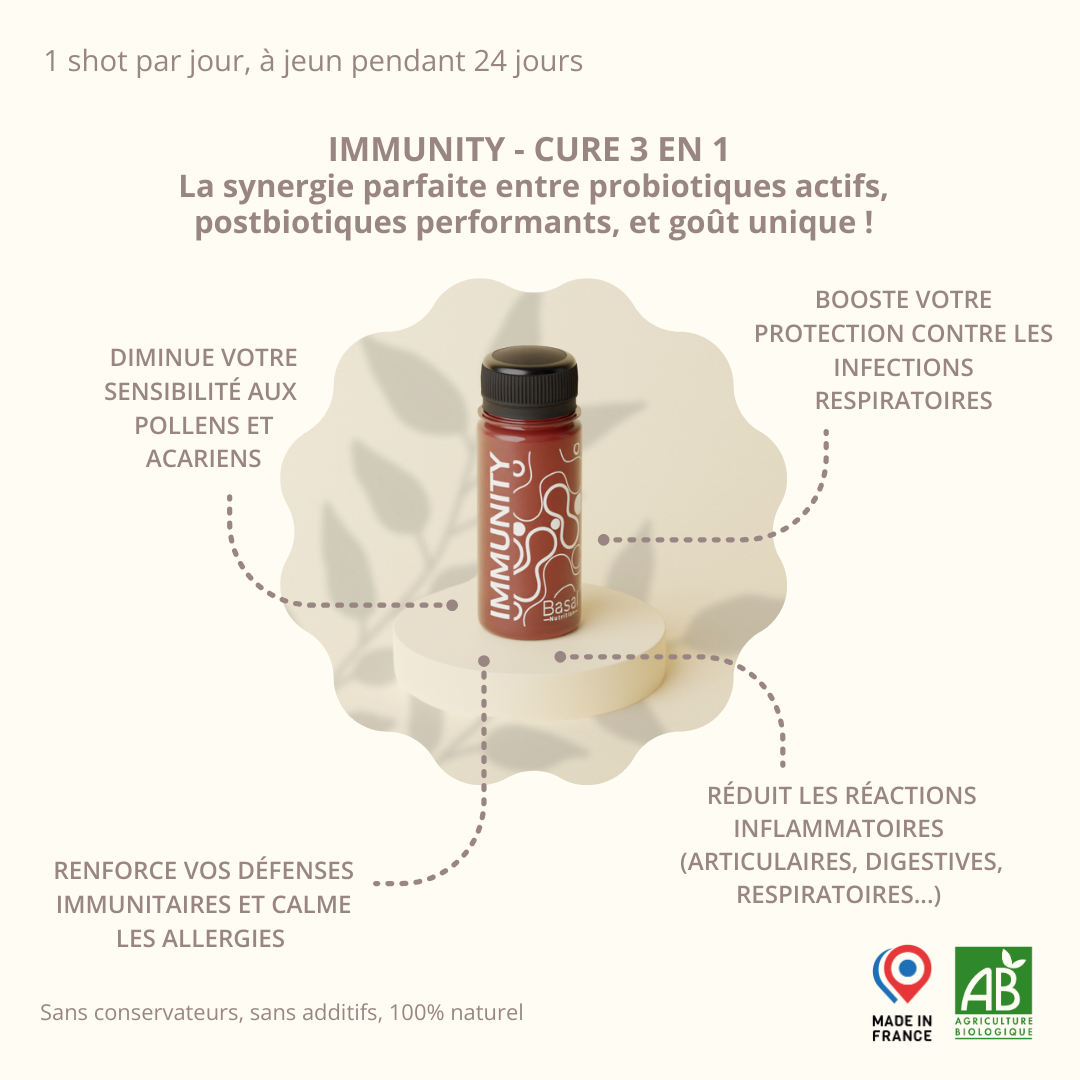 Bienfaits cure Immunity concentrée en probiotiques et postbiotiques